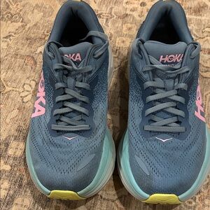 Hoka Women's light blue, Teal and Pink Athletic Shoes